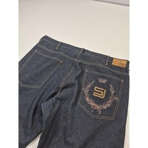 VTG Sean John Baggy Relaxed Jeans Mens 38 (40x35) Wide Leg Dark Blue Y2K Jeans